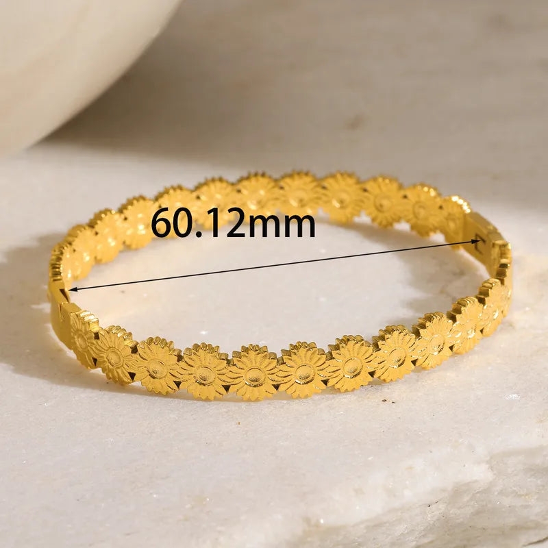 Round Flower 18K Gold Plated Bracelet