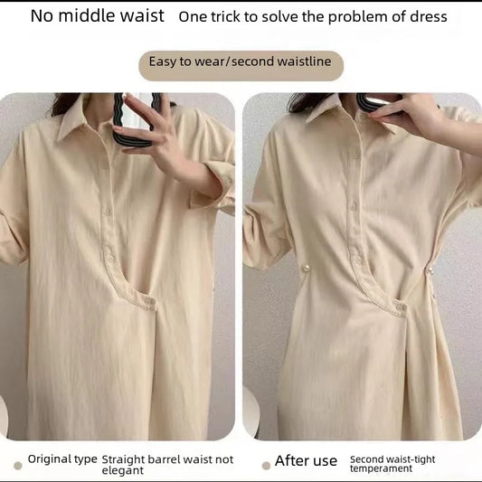 Detachable Pearl Pin Button Buckle Belt