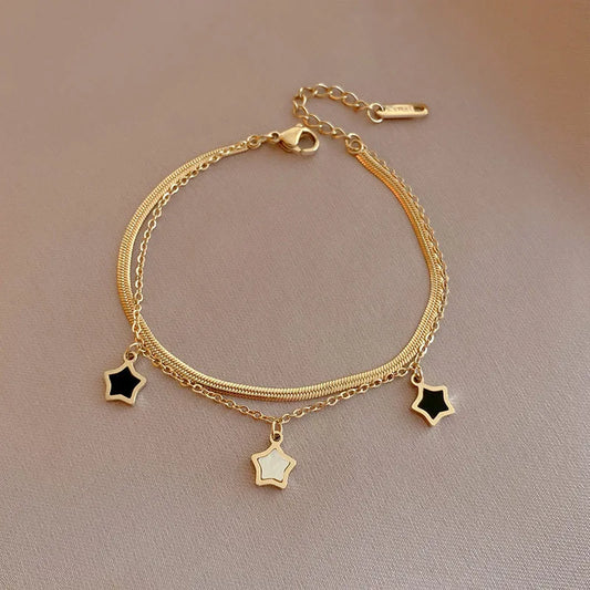 Star Chain 14K Gold Bracelet