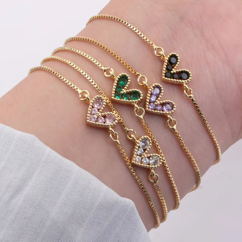 Heart Shape 18k Gold Plated Bracelet