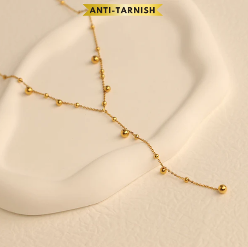 Golden Droplet Layer Necklace