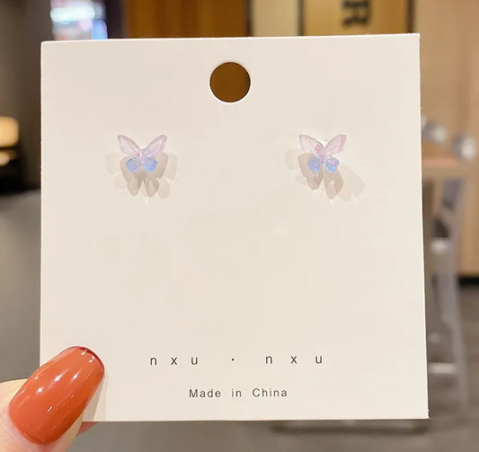 Iridescent Butterfly Studs