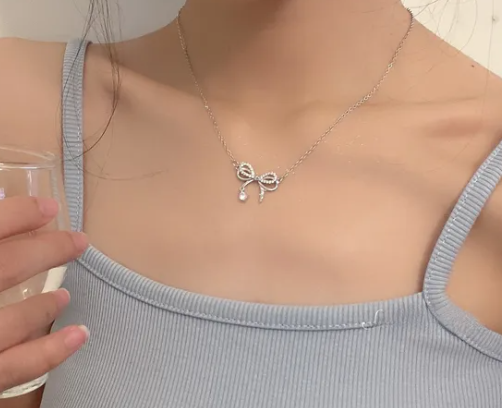 Enchanted SparkleBow  Necklace