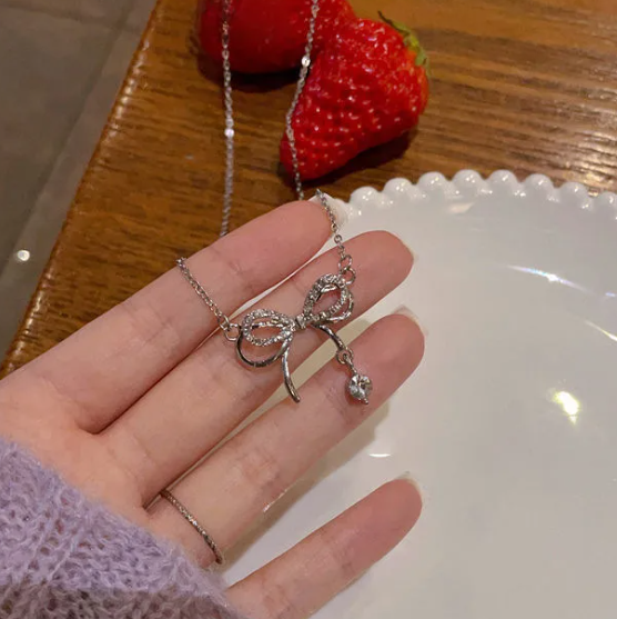 Enchanted SparkleBow  Necklace