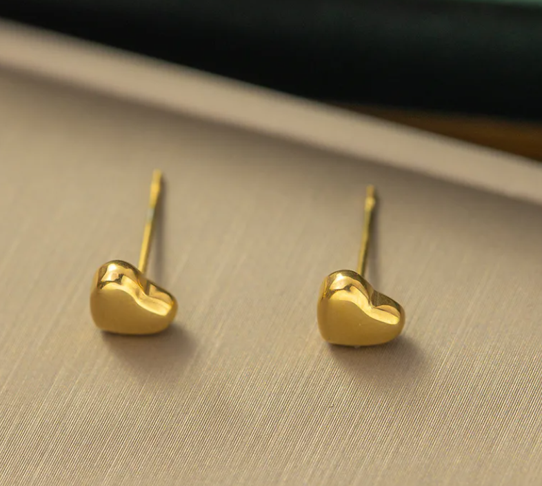 Heart  Gold Plated Anti Tarnish studs
