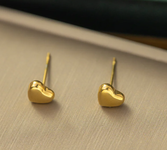 Heart  Gold Plated Anti Tarnish studs