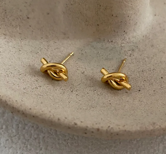 Knotted Gold Platted Anti-Tarnish Stud