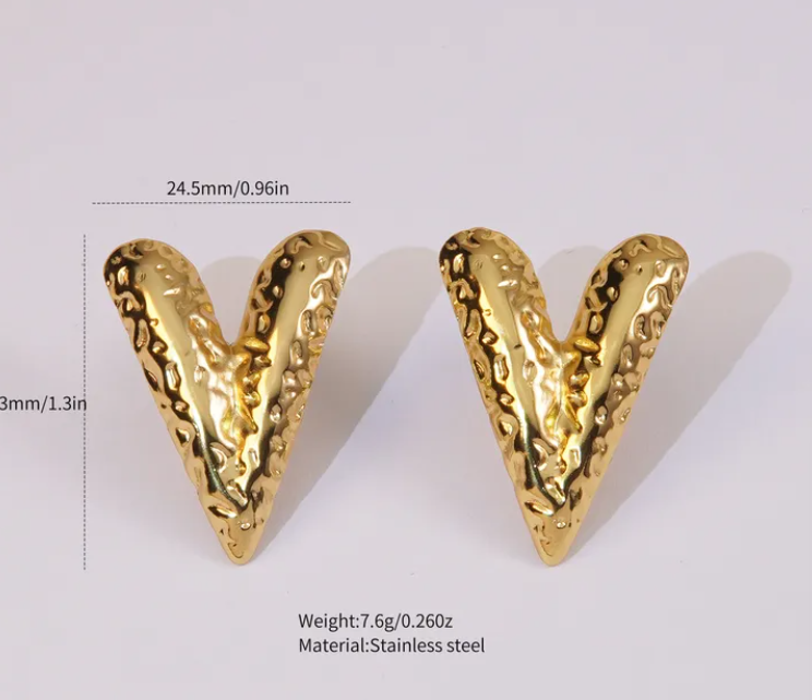 Heart Abstract Gold Plated Earning