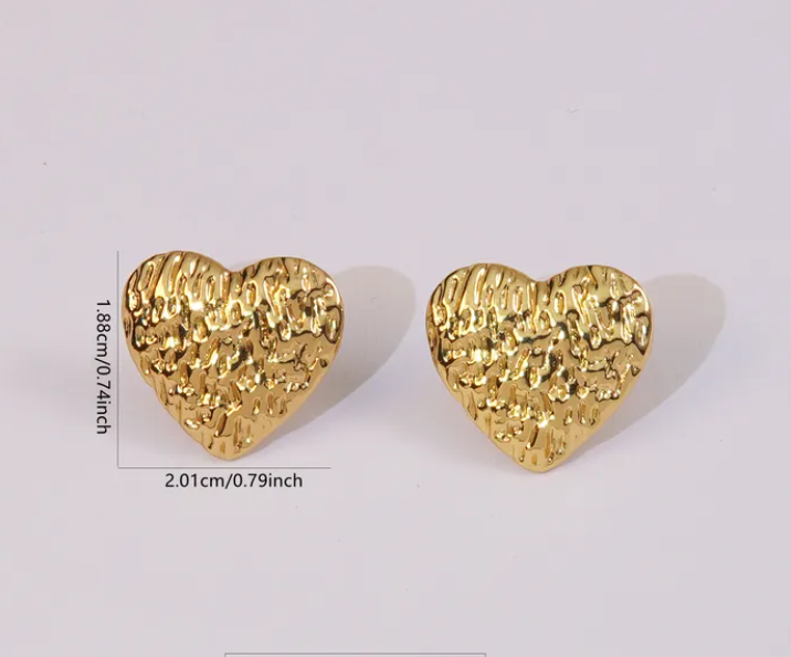 Heart Abstract Gold Plated Earning