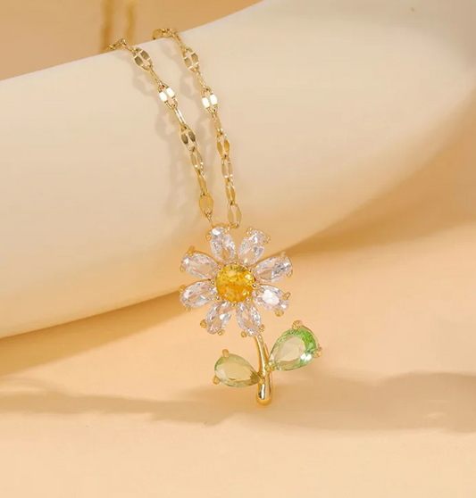 White Flower 18K Gold Plated