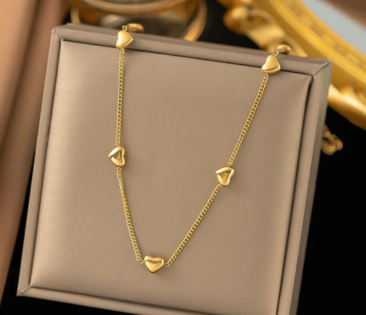 Eight Hearts Gold Plated Anti-Tarnish Necklace