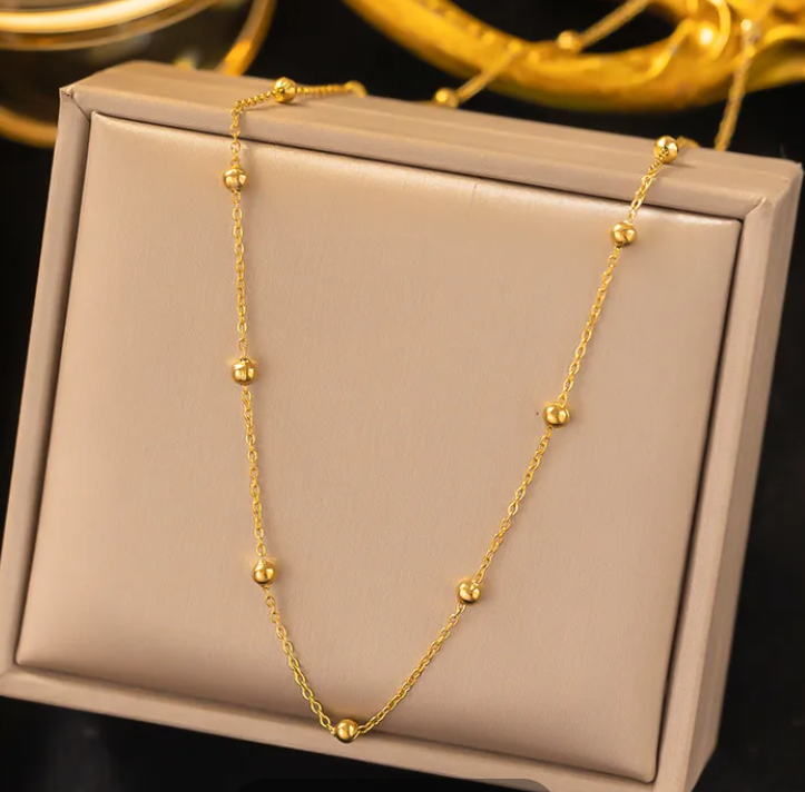 Beaded Chain Anti-Tarnish and Gold Platted
