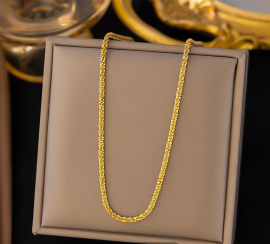 Twisted Chain Anti-Tarnish and Gold Platted Necklace