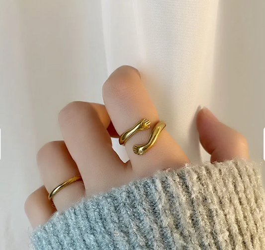 Hug  Gold Plated Anti-Tarnish Ring