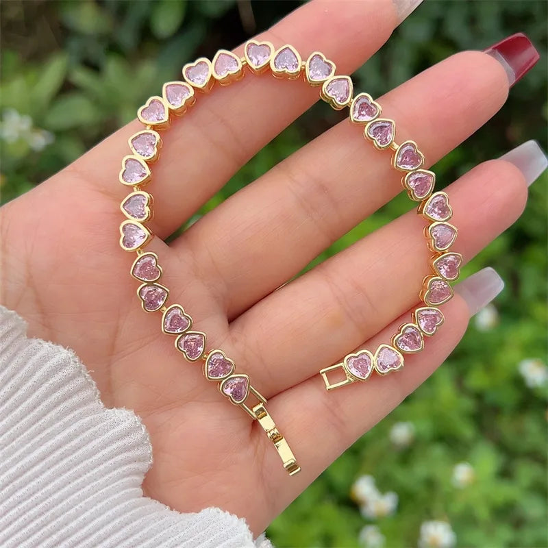 Heart Shape 18K Gold Plated Chain-free Bracelet
