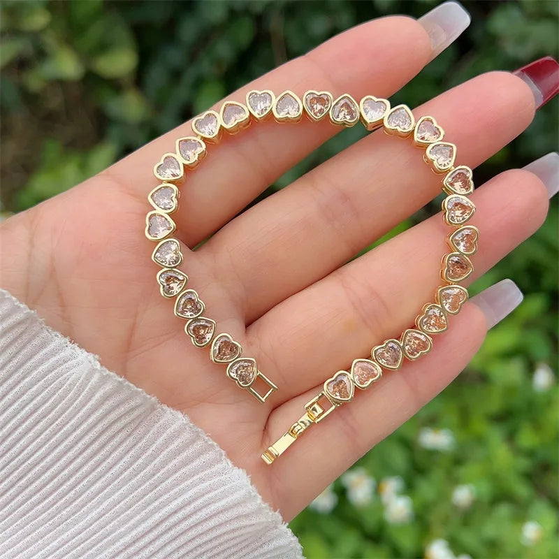 Heart Shape 18K Gold Plated Chain-free Bracelet