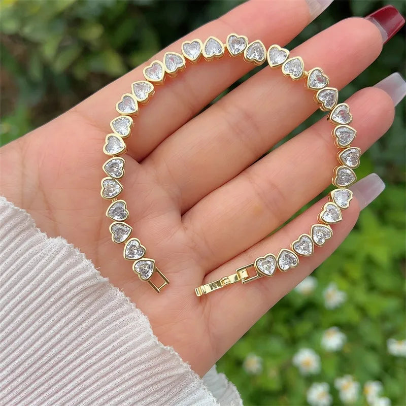 Heart Shape 18K Gold Plated Chain-free Bracelet